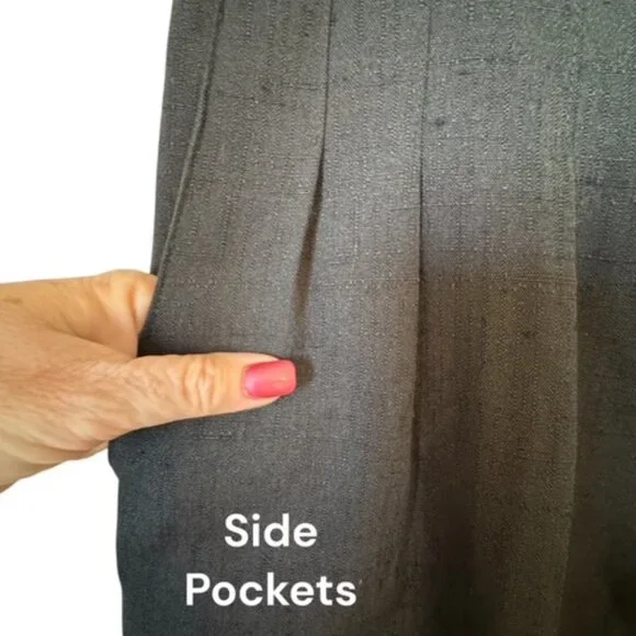 NWT BLACK BELTED DRESSY EASY CARE SHORTS SIZE: 14 #1 - Picture 4 of 9